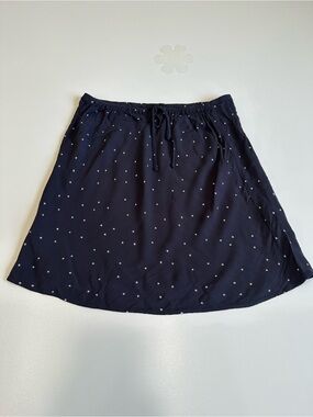 Madewell Navy Night Stars Print Mini Skirt Viscose Drawstring Waist | Size: 4